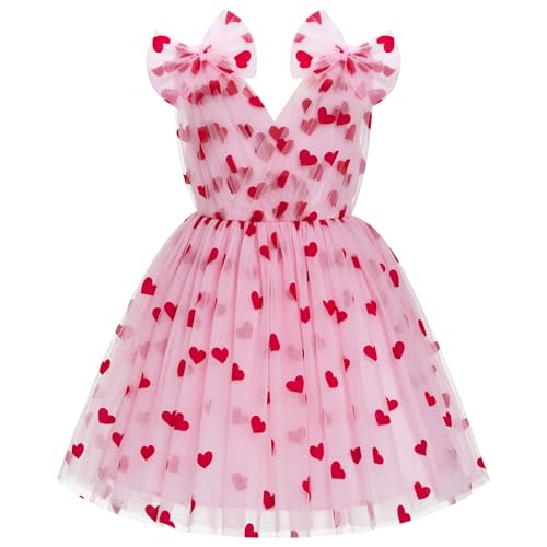 Image of IMEKIS Toddler Kids Girls Butterfly Dress Sparkle Sequins Tulle Wedding Formal Birthday Dresses 2-10T