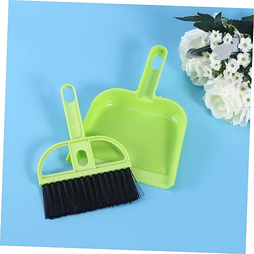 HAMPPLIES Mini Besen und Kehrschaufel Set für Käfigen und Kleinen Räumen Wiederverwendbar zu Spülen für Tierhalter Grün – Bild 8