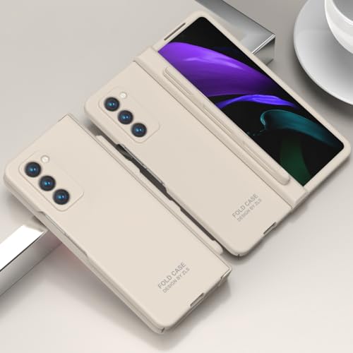 Coque Samsung Z Fold 2 antichoc avec béquille intégrée et stylet beige