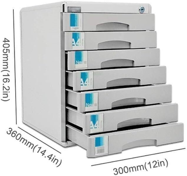 Armadietto portadocumenti con serratura – Conservazione sicura per documenti e forniture – Organizer ideale per uso domestico e ufficio – Design desktop con 3 cassetti