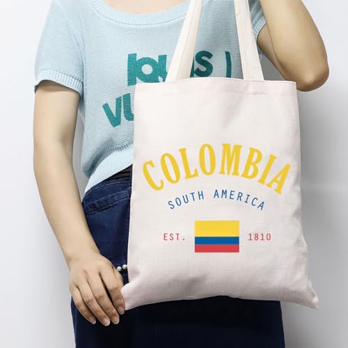 Bolso tote divertido con bandera colombiana, regalo y recuerdo de Colombia, Sudamérica, Est. 1810 miniatura 2