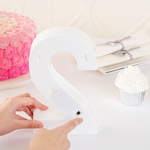 Image of Restaurantware Illumify 7.1 x 1.2 x 8.7 Inch Light Up Number 1 Durable Marquee LED Light - Number 2 Touchproof White Plastic Party Light Keyhole Slot For Parties Weddings Or Special Events