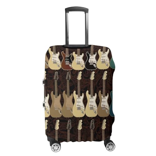 Art Guitar Pattern Luggage Cover, Washable Elastic Suitcase Cover Protector Fit 18-32 Inch Luggage4