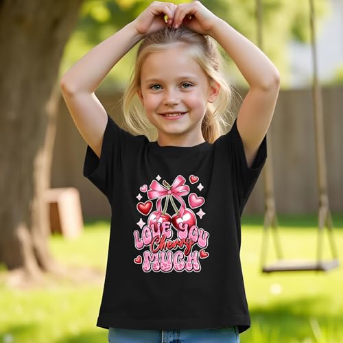 Image of Valentines Heart Shirt for Kids-Boy Girl Valentines Day Short Sleeve Cute Tween Heart Tee Tops