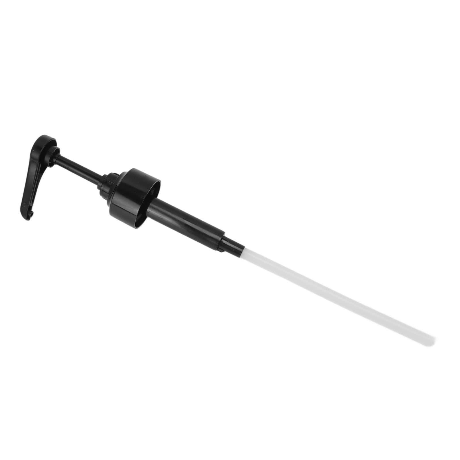 SIXRUN Bomba Dispensadora de Jarabe de café Bomba Dispensadora de Jarabe ABS con Cabezal Medidor de 8 Ml Manguera Cortable Prensa con una Mano para Botellas 1883 Café Té Soda Cócteles (Black)