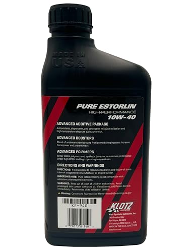 Klotz Pure Estorlin Aceite Sintético 10W-40 para Motor miniatura 2