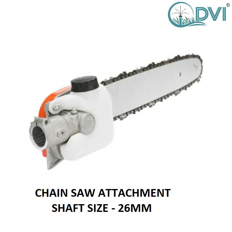 Image of DVI CHAINSAW ATTACHMENT FOR ANY BRUSH CUTTER /GRASS CUTTER(2 STROKE /4 STROKE) 9 TEETH SPILINE USED FOR HAND CHAIN SAW, TREE FELLING, PRUNING, TREE BRANCHES (FOR 26MM 9 SPILINE TEETH BRUSH CUTTER SHAFT)