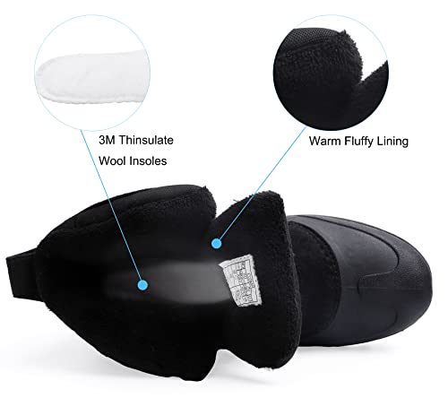 Riemot Women's Snow Boots Waterproof Winter Boots For Hiking Trekking Fishing Riding Hunting Dog Walking Mucker Yard Boots Gardening Shoes Warm Anti-Slip Ankle Boots Black Size 6 Us/Eu 37 #TOP2