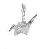 Sexy Sparkles Clip on Lobster Clasp 3D Origami Bird Paper Crane Flapping Bird Dangling Charm Jewelry for Bracelet