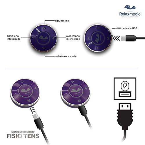 Massageador Eletroestimulador Muscular Tens Fisioterapia Sem Fio Alivio de Dor - Relaxmedic