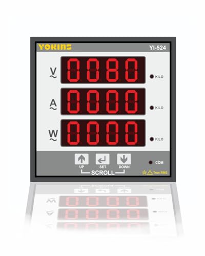 Image of YOKINS True RMS Digital Single Phase VAW Multifunction meter (3 line display), YI-524 AC 5A CT Selectable, Volt, Current, Watt, Pf, F, kVA, kWh, Rpm, Rhr, Lhr, Wattmeter, comes with one year warranty