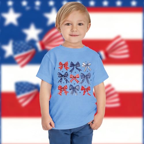 Image of 4th of July Shirts Toddler Boys Girls American Flag USA T-Shirt Kids Patriotic Tee Tops