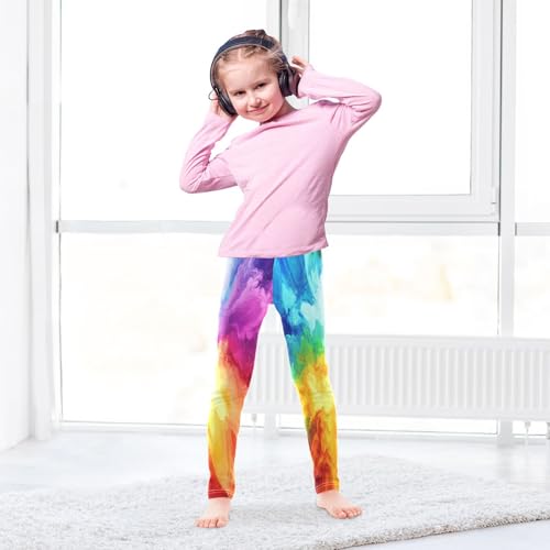 Fluid Style Colorful Tie Dye Girls Casual Leggings for Kids Printed Long Pant Bottoms Stretch and Soft4