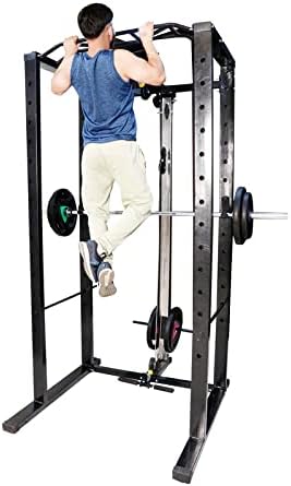VAISHNAVI FITNESS Multi-Function Adjustable Power Rack Squat Stand Weight Lifting Rack 4X2 Pipe Squat Stand Weight Lifting Bench Press, Squad Machine Home Gym Equipments (Only Power Rack)