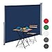 Relaxdays Toldo Lateral Extensible, Protección Solar UV, Pantalla de privacidad, 180x300 cm, Azul