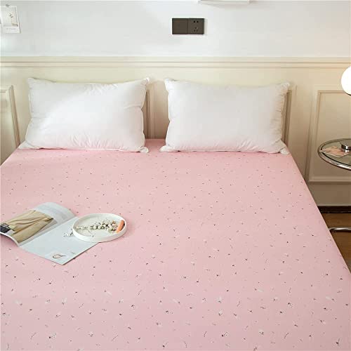 Image of HIGHBUY Kids Pink Floral Printed Fitted Sheet Twin Size 1 Piece Bedding Collection 100 Percent Cotton Solid Wrinkle Free Comfortable Deep Pocket Twin, Floral