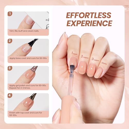 Image of Beetles Jelly Nude Gel Nail Polish - 15ml Sheer Translucent Neutral Brown Gel Polish Buildable Soak Off UV LED Nail Art Salon DIY Summer Manicure Gift for Women