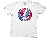 Ripple Junction Grateful Dead Men's Short Sleeve T-Shirt Steal Your Face Stealie SYF Distressed White Medium