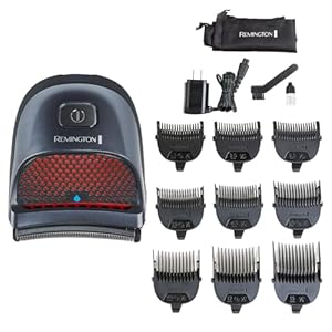 Remington Shortcut Pro Self-Haircut Kit, Waterproof Cordless Electric Razor for Head, Beard and Body with Curved Blade and 5-Minute Quick-Charge, 14-Piece Set, 9 Trimmer Lengths