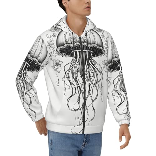 Sweat à capuche homme motif méduse idéal pour vos sorties en ville