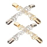 DEARMAMY 4個エレガントメタル製セータークリップ カーディガン留め具 レディース用 春物カーディガン対応 多用途ショールピン 軽量耐久性フ