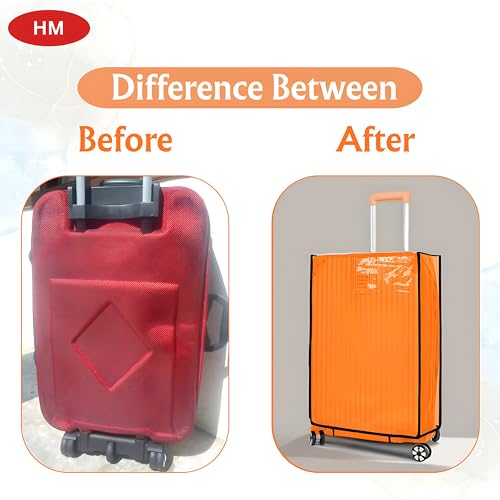 Image of HM Set of 3 Suitcase Bag Covers | Waterproof Luggage Trolley Bag Covers | Zippered Dustproof Anti Scratch Material | Includes Small 20 Inch /Medium 24 Inch /Large 28 Inch Size (3 Pcs Set)
