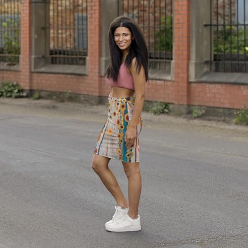 Klimt Abstract Pencil Skirt, Stylish Women's Skirt, Unique Art Fashion, Office Wear, Casual Outfits3