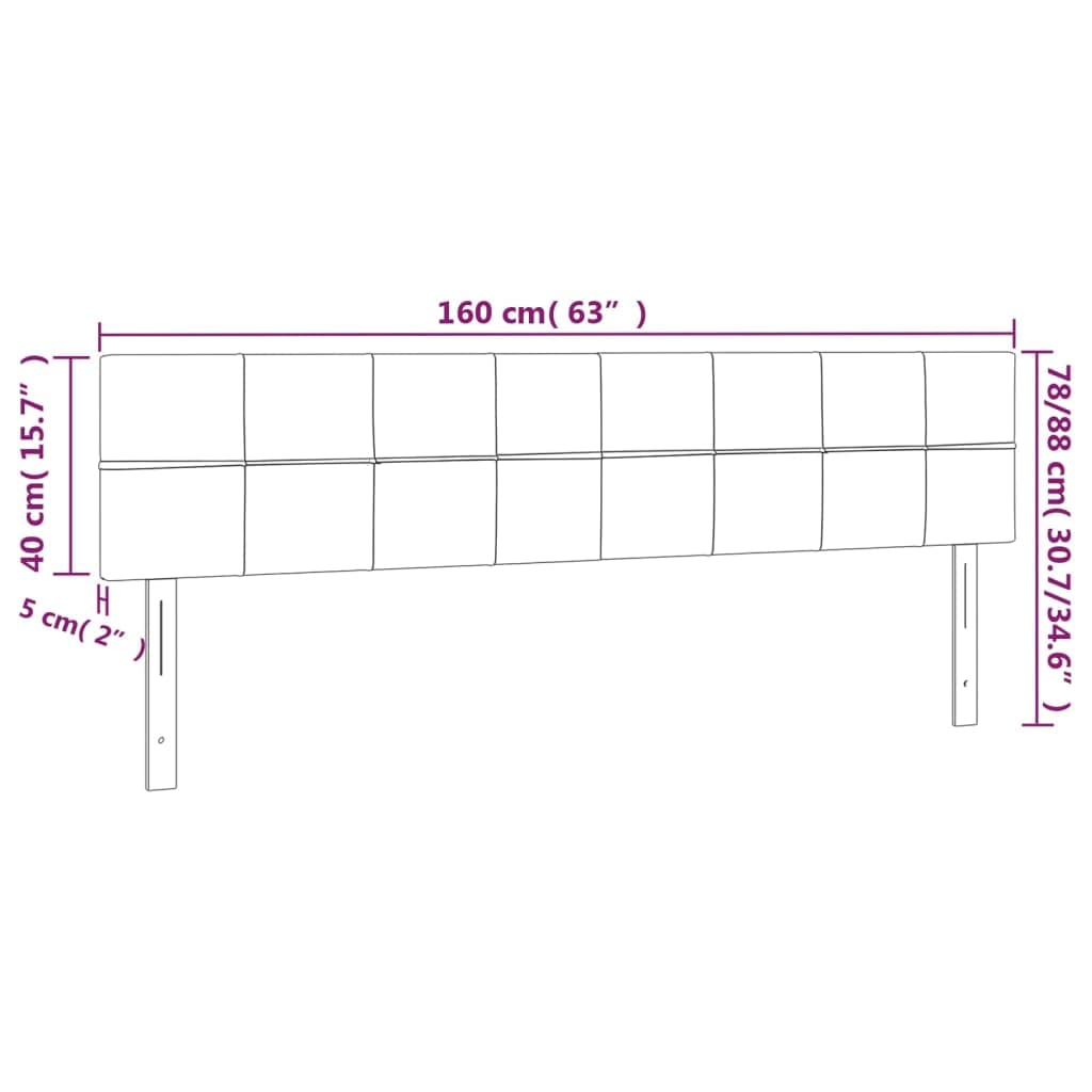 vidaXL Tête de lit à LED Gris Clair 160x5x78/88 cm Tissu