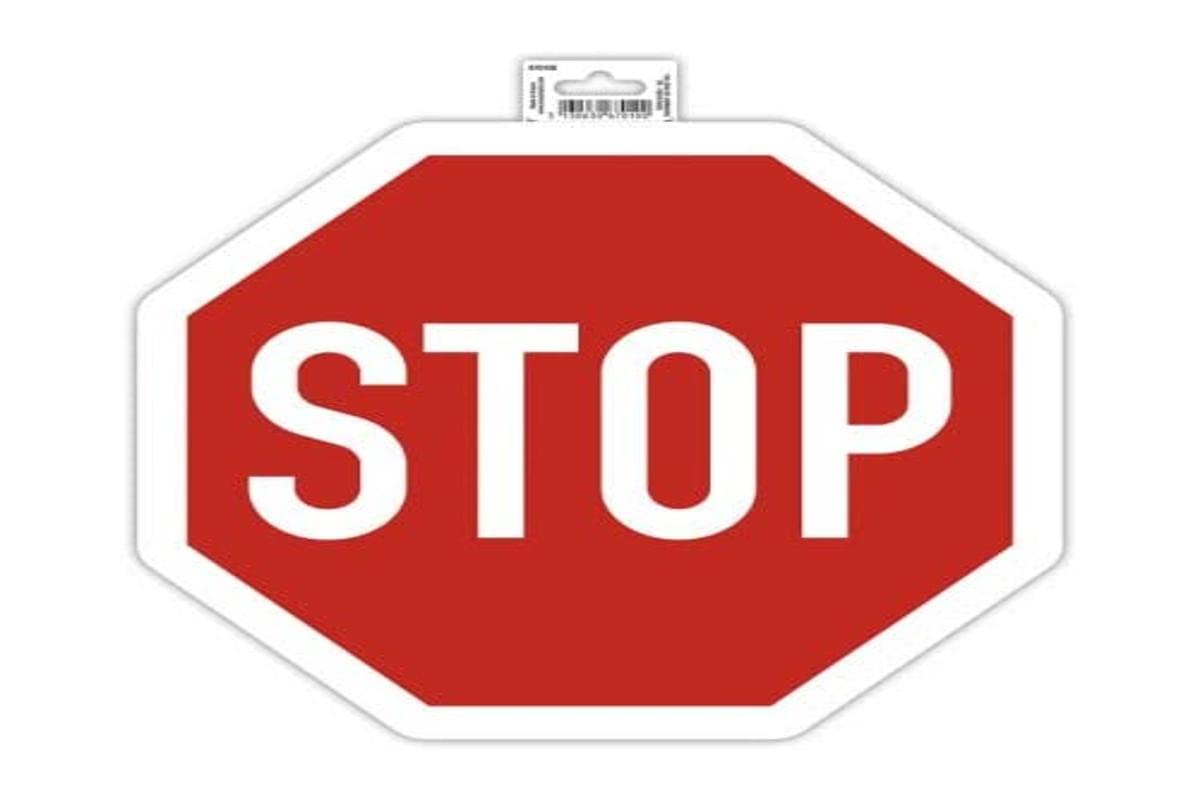 Exacompta - Ref 67010E - Self-Adhesive Company Signage - Octagonal Red Stop Sign - 30cm in Size - Essential Signage for Company, Business & Commercial Needs