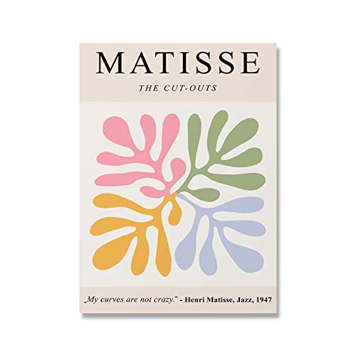 Pastel Plant Coral Art Print Matisse Poster Abstracte Dans Canvas Schilderij Scandinavische Muur Foto Woonkamer Home Decor 40x60 cm-3 stuks Frameloze - Afbeelding 3