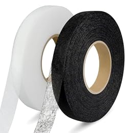 Catephe 140 Yards Iron on Hemming Tape, 2 Rolls 0.59 inch Hem Tape No Sew, Iron on Tape for Hemming, Stitch Witchery Tape Sewing Tape, Fusible Tape Adhesive Wonder Web for Curtain, Pants, Clothes