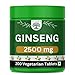 Sylara Ginseng Tablets - 2500 mg - Triple Ginseng -200 Capsules for Men and Women (Siberian, Korean Panax Red and American Ginseng)