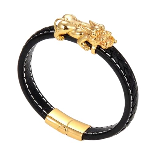 Bracelet à breloques en cuir finitions soignées pour un look moderne et chic