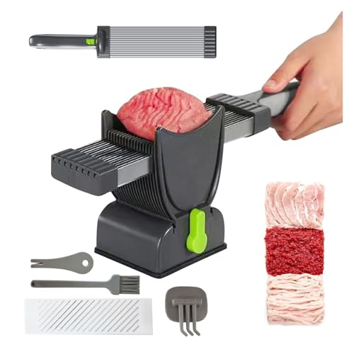 Rebanadora Manual Ajustable para Todo Uso: Máquina Rebanadora De Carne De Acero Inoxidable para Cortar Sin Esfuerzo Carne, Queso Y Más, Rango De Espesor De 2-4 Mm
