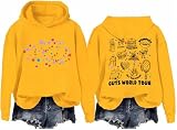 World Tour Hoodie Unisex World Tour Sweatshirt Casual Pullover Top Small Yellow