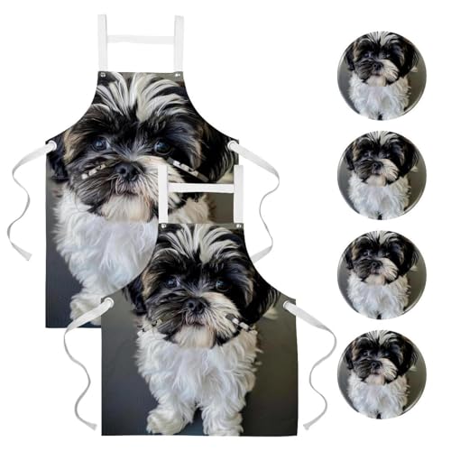 Tablier de cuisine anti-taches Shih Tzu pour en finir avec les vêtements souillés