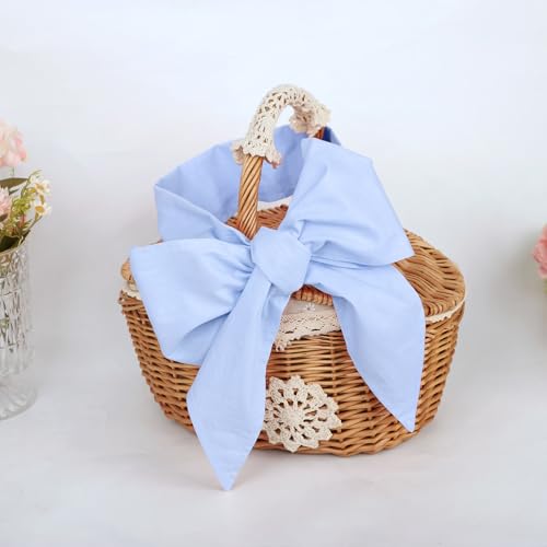 Image of Newborn Swaddle Sash, Soft Cotton Bow Decorative Strap for Swaddles, Adorable Maternity Bow Sash, 70x5.5 Inch, Blue