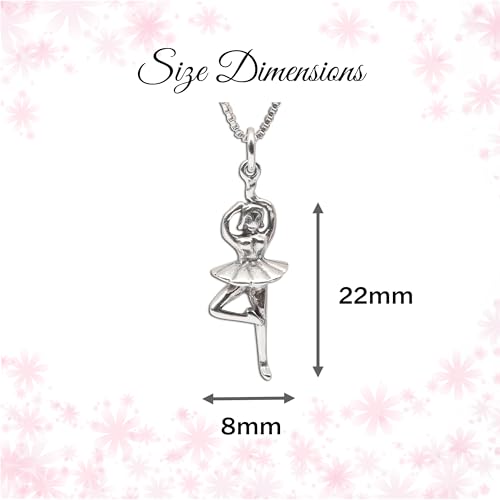 Precious Pieces Girl's Sterling Silver Ballerina Charm Necklace4