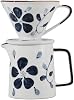 V60 Ceramic Coffee Dripper, Hand Painted Japanese Filter Cup, Conical European Retro, Heat Resistant Pottery, Dishwasher Safe, Microwave Safe, Oven Safe, Gear Hole Design, Blue and White