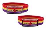  Genérico Pulsera de la Bandera Republicana Elástica 2 Unidades/Pulsera República Española de Tela Para Hombre y Mujer Adaptable Universal