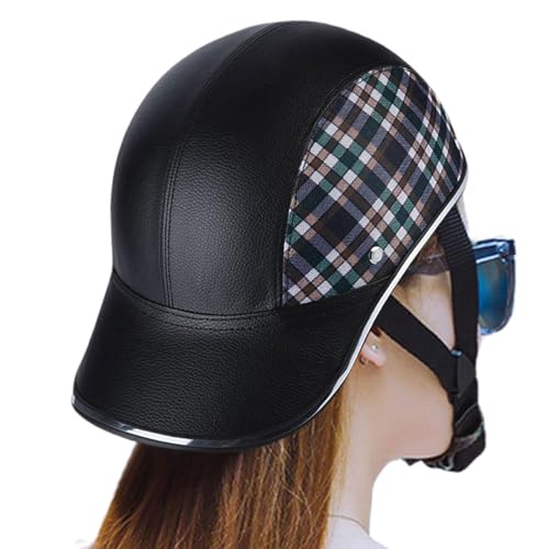 Cascos vintage de cara abierta ajustables para moto y béisbol de adultos