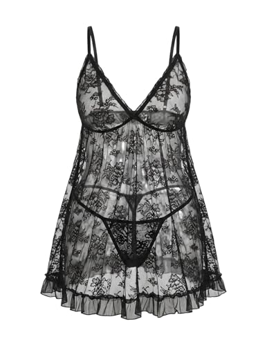 Avidlove Plus Size Women Sexy Lace Babydoll Chemise - image 1