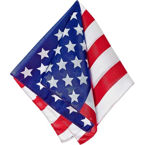 Bold & Stunning American Flag Polyester Bandana (20" x 20") - Perfect for Outdoor, Fashion & Patriotic Events