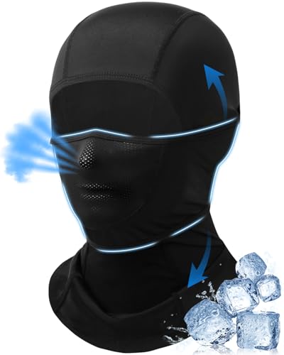 Balaclava Face Mask with Movable Deisgn for Men Women Summer Cooling Shiesty Mask Sun UV Protection-Motorcycle Ski Outdoor Black