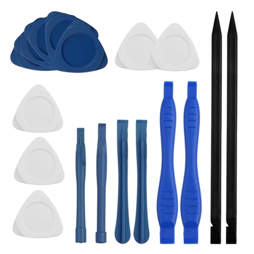 18 PCS Professional Spudger Pry Tool Kit - 6pcs Plastic Spudgers + 2 Metal Triangular Pry Bar + 8 Heart Shaped Thick Sheet, Electronics Repair Opening Tool, Prying Open Tool for Laptop, Cell Phone