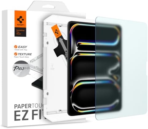 Spigen PaperTouch Tempered Glass Screen Protector [GLAStR EZ Fit Paper Touch] for iPad PRO 13 inch M5 (2025) / M4 (2024) with Auto Align Technology - [Case Friendly]