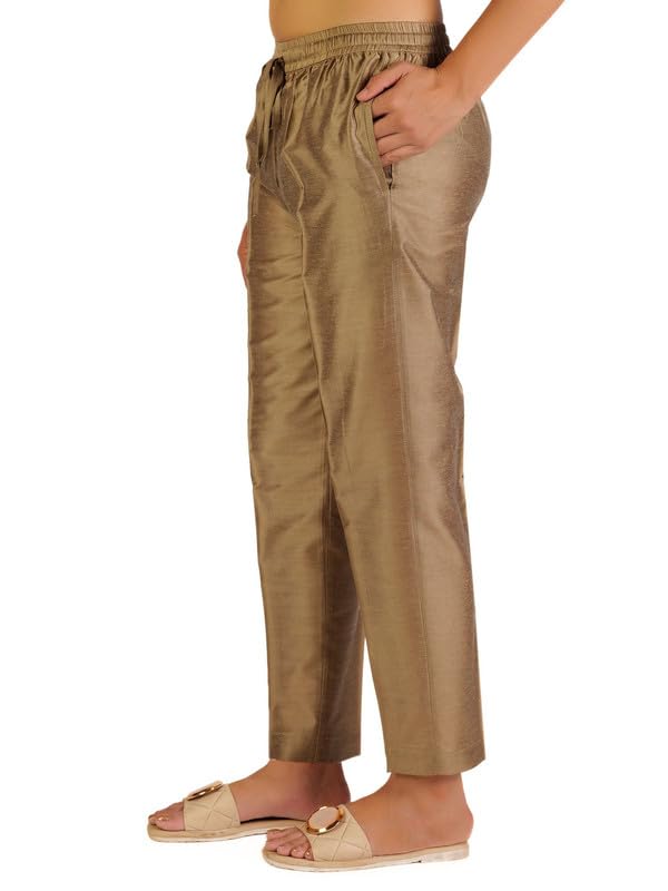 Image of Trouser Pants for Women,Stylish Trousers for Woman for Kurti Relaxed & Regular Straight fit Palazzo,Ethnic Bottom Formal Pants for Women Office wear Casual & Daily Use