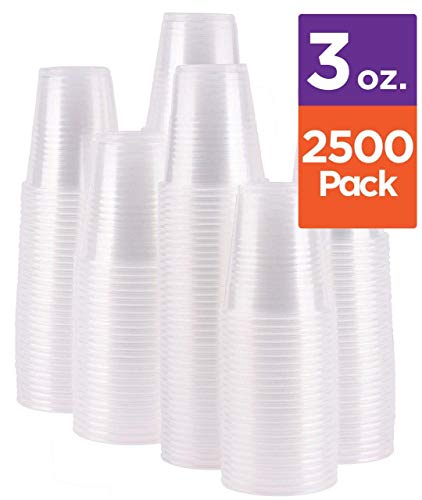 Stack Man Case Of 2,500 – 3 Oz. Disposable Clear Plastic Cups, 100 Count Packages (25/100) #TOP1