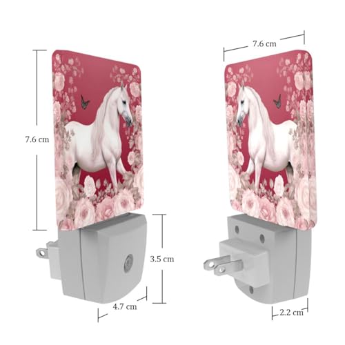 Lámpara de noche led caballo rosa sensor 7.6x11.2cm miniatura 7