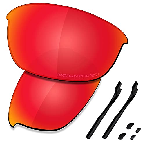 Image of SAUCER Premium Replacement Lenses & Rubber Kits for Oakley Half Jacket 2.0 OO9144 | Half Jacket 2.0 Asian Fit OO9153 | UV400 Protection, Anti-Scratch Sunglasses High Definition - Fire Red Polarized
